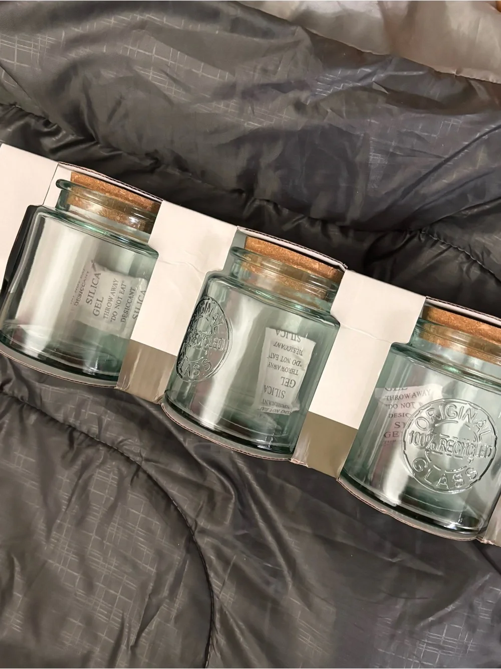 New Recycled Glass Jar storage containers.
